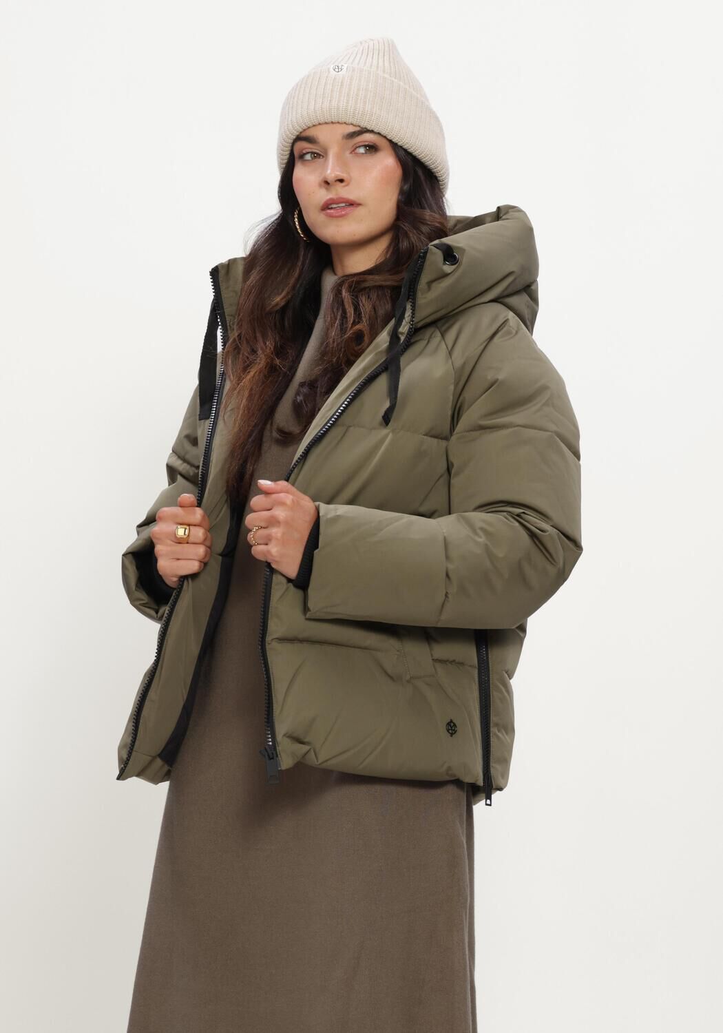 Khaki MSCH COPENHAGEN Gewatteerde jas MSCHPAVINARIA SHORT JACKET - large