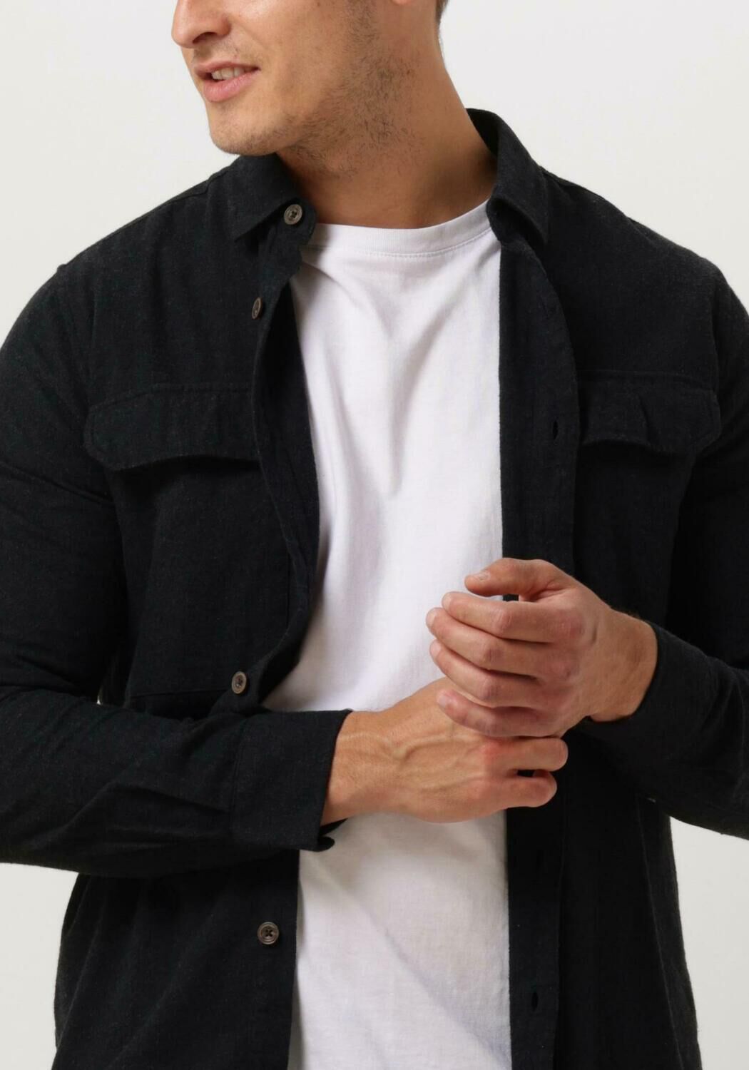 DSTREZZED Heren Overhemden Fryer Shirt With Pockets Donkerblauw