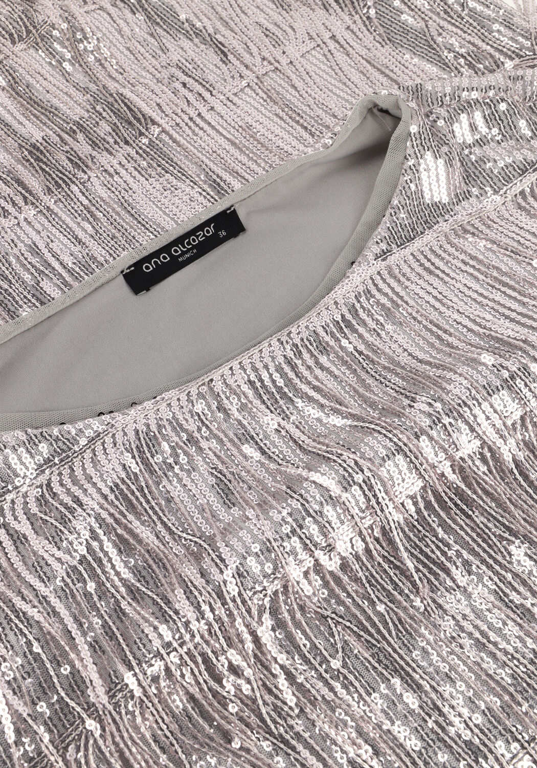 Zilveren ANA ALCAZAR Mini jurk PURE SEQUINS DRESS - large