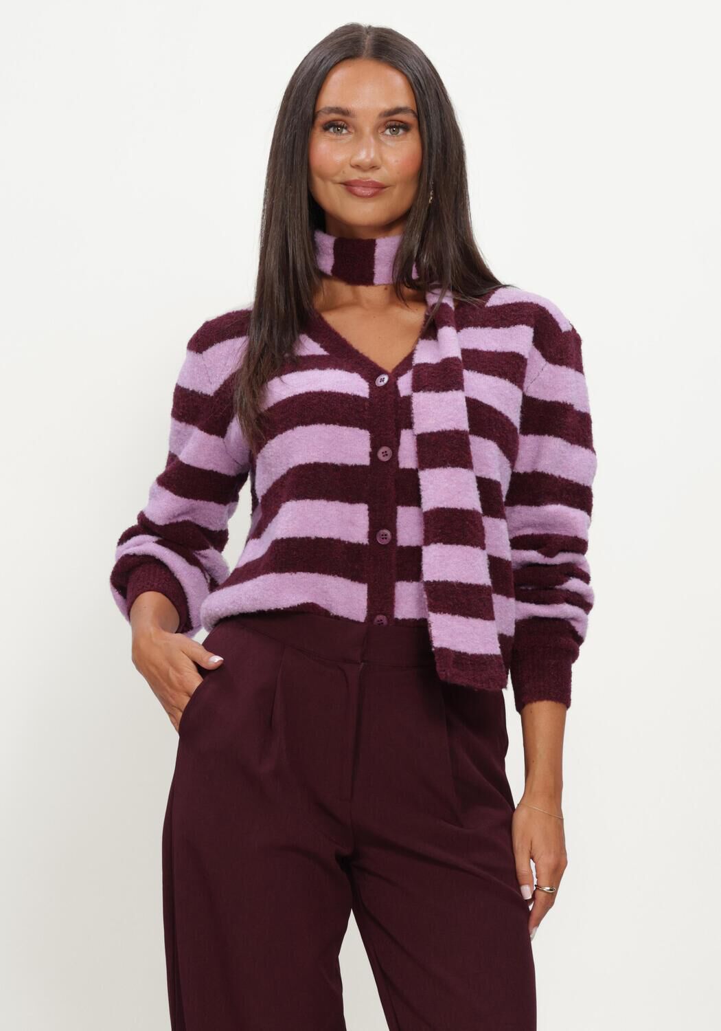 Paarse YDENCE Vest CARDIGAN FELICITY - large
