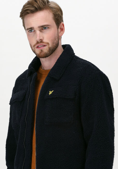 Blauwe LYLE & SCOTT Jack COLLARED PILE JACKET - large