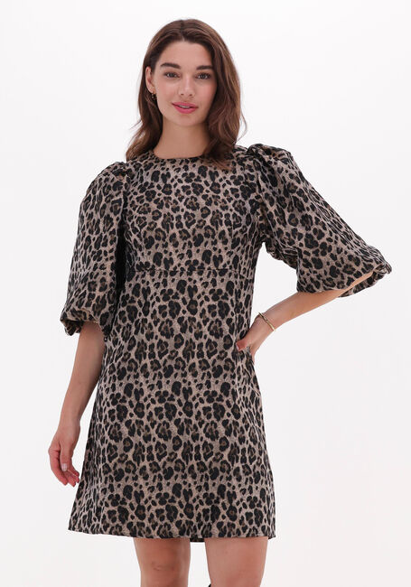 Bruine CO'COUTURE Mini jurk YOYO ANIMAL DRESS - large