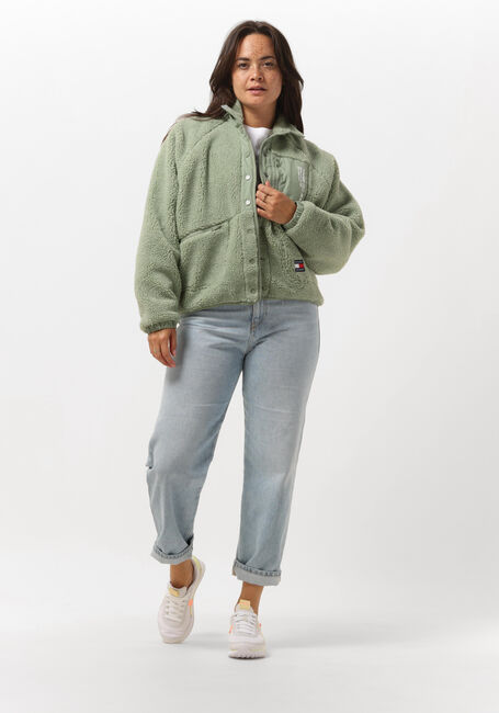 Groene TOMMY JEANS Teddy jas TJW REVERSIBLE SHERPA JACKET - large