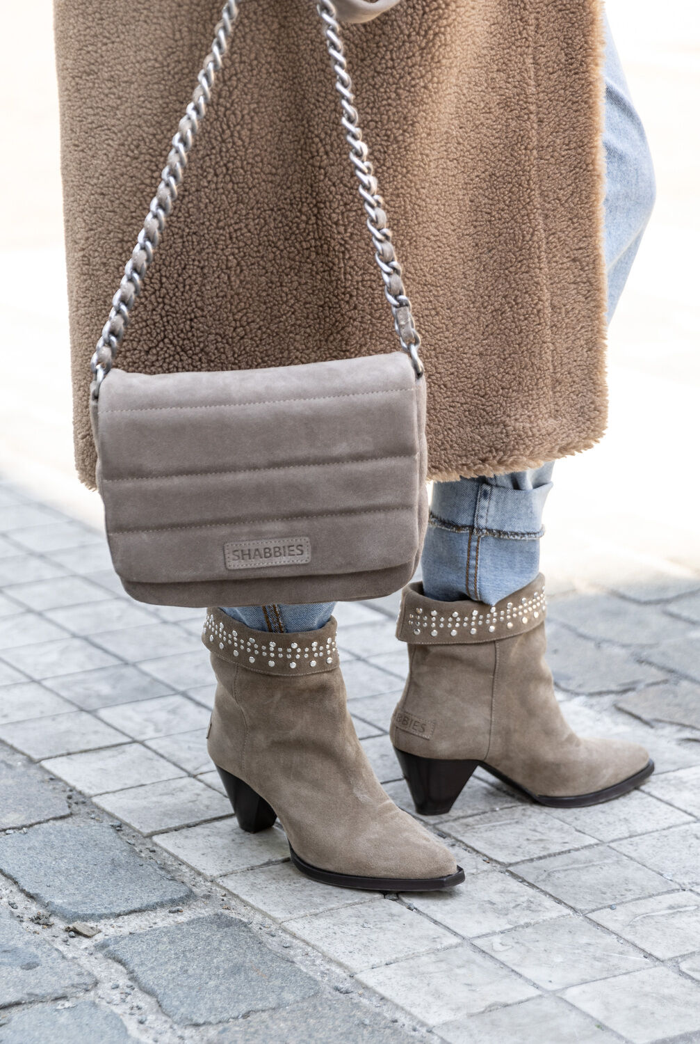 Bruine SHABBIES BY WENDY Schoudertas WENDY PILLOW - large