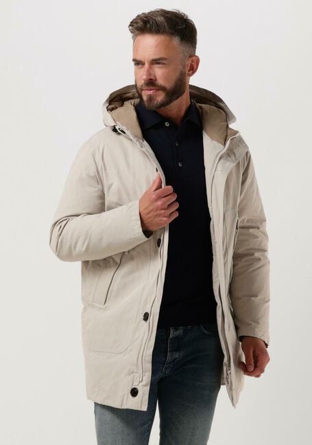 Beige PROFUOMO Gewatteerde jas OUTERW PARKA DUCKDWN BEIGE - large