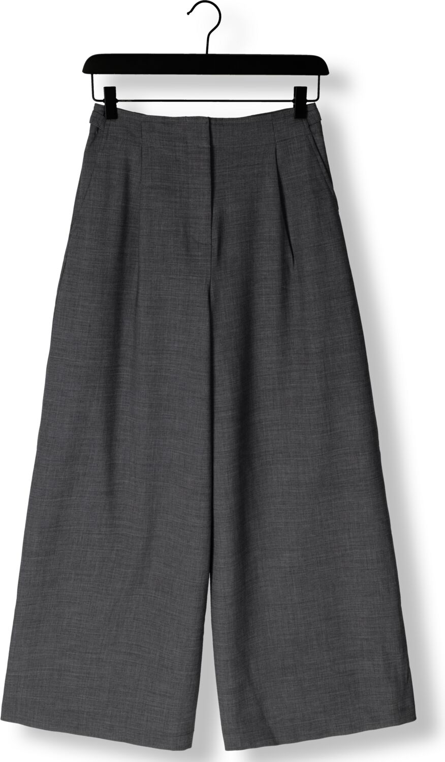 OBJECT Dames Broeken Objlesli Hw Lo Wide Pants Grijs