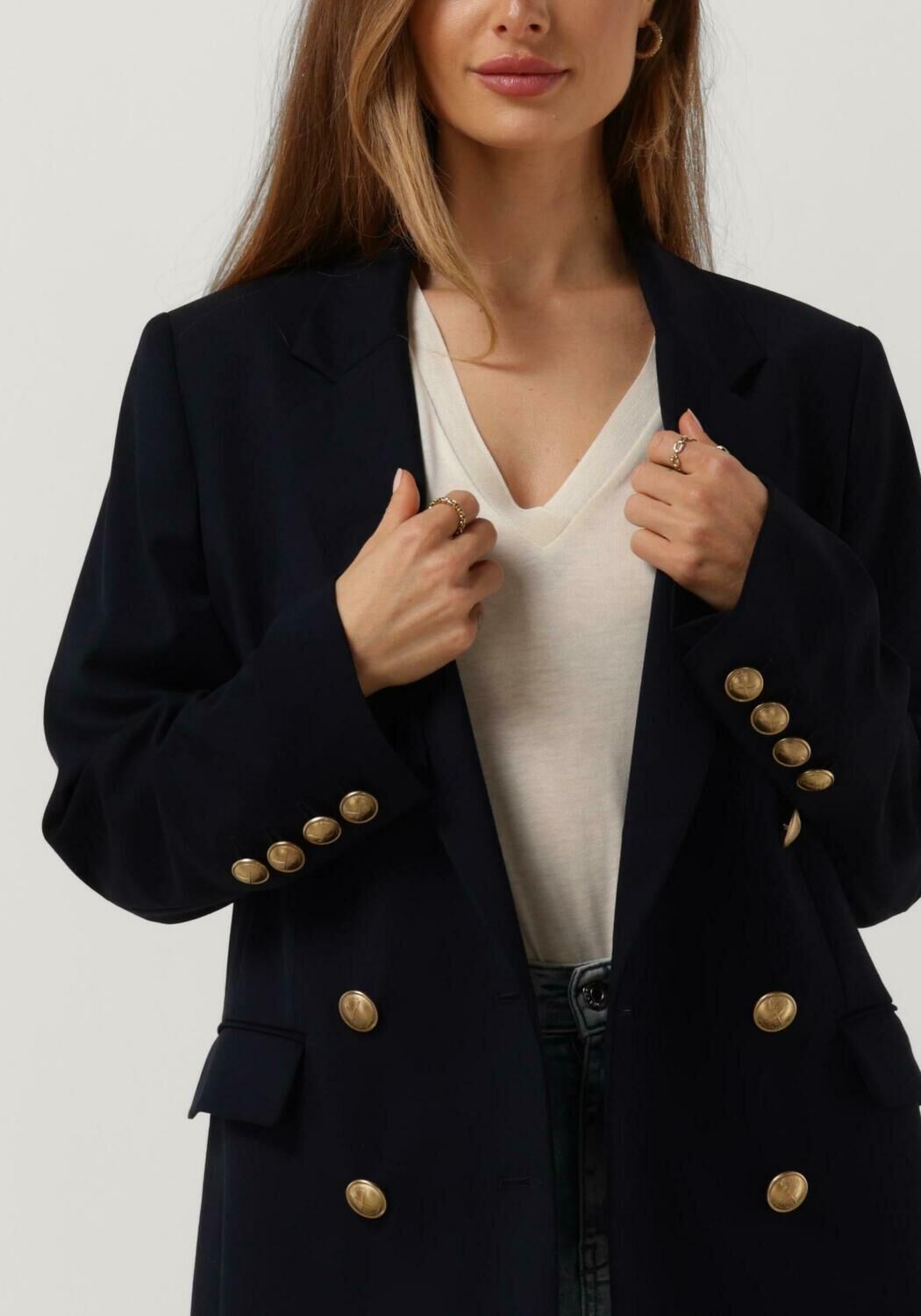Donkerblauwe blazer dames on sale