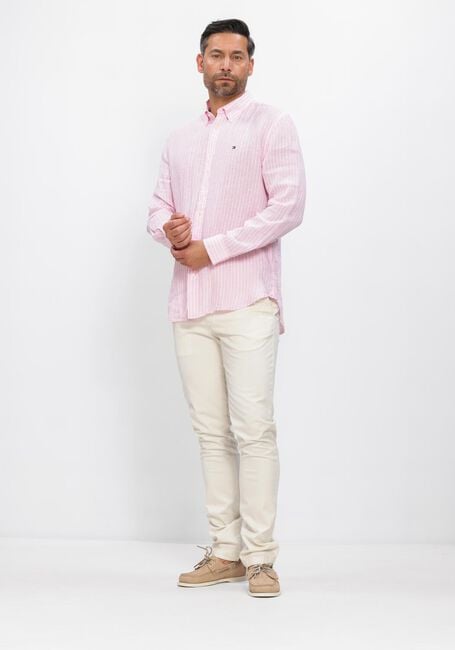 Roze TOMMY HILFIGER Casual overhemd LINEN BENGAL STRIPE RF SHIRT - large
