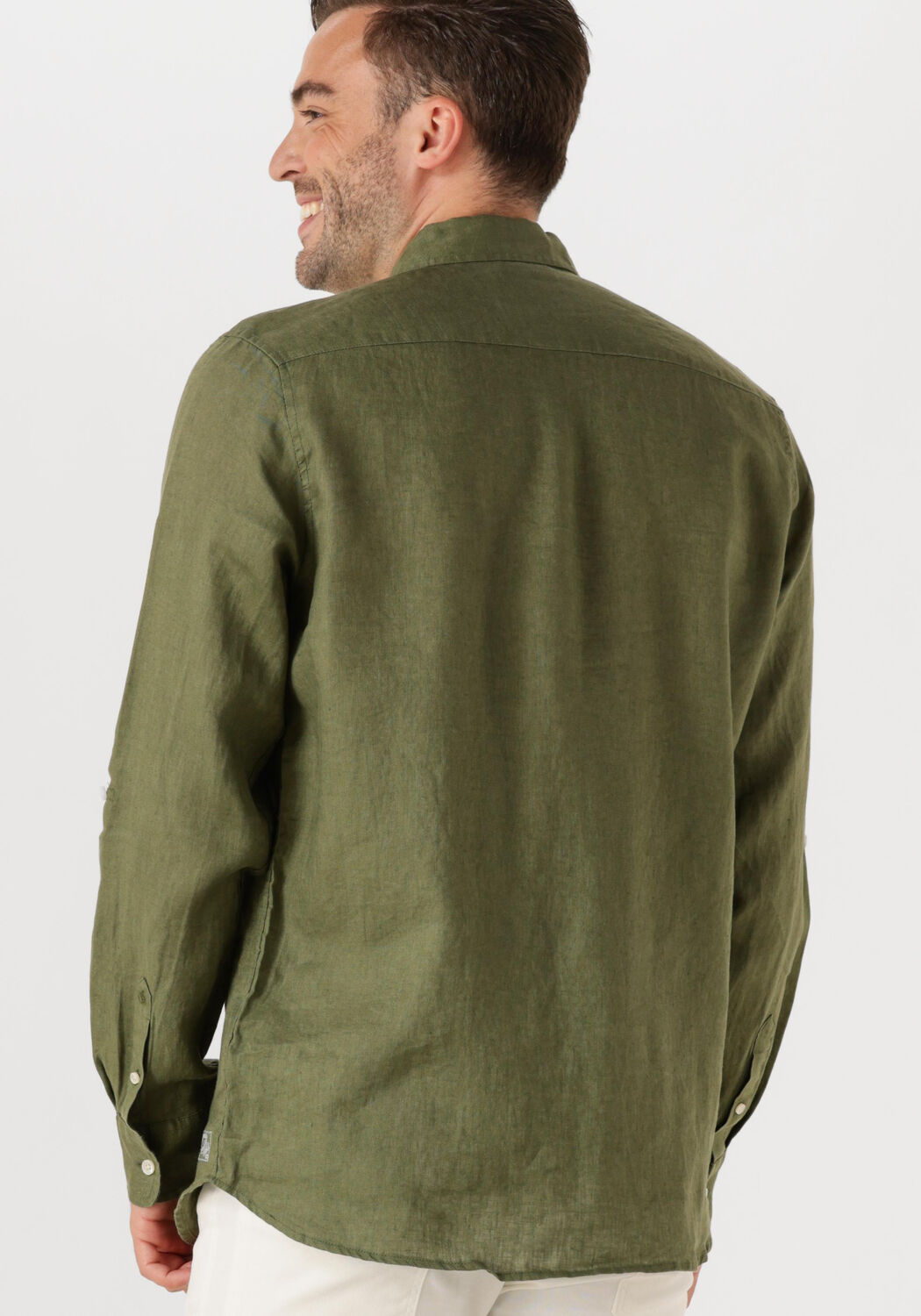 SCOTCH & SODA Heren Overhemden Regular Fit Linen Shirt Groen