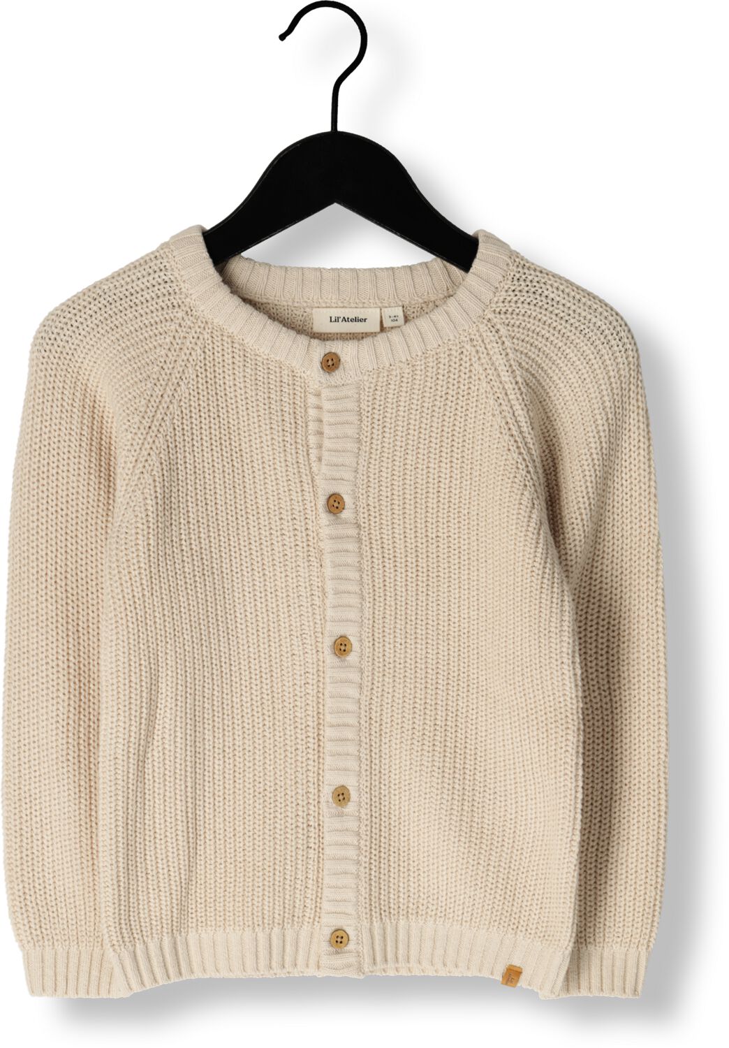 LIL' ATELIER MINI gebreid vest NMNEMLEN beige Jongens Katoen Ronde hals 122 128