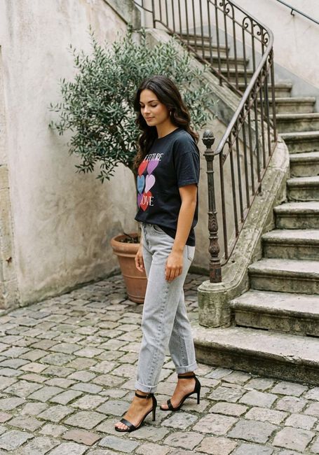 Grijze CATWALK JUNKIE T-shirt RELAXED TEE - large