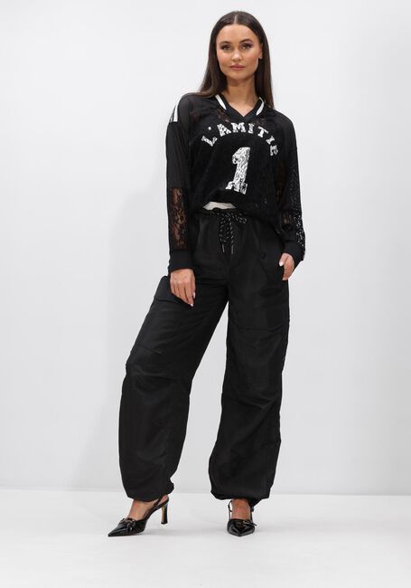 Zwarte HAUTE L'AMITI&Eacute; Tops & T-shirts LACE FOOTBALL V-BLOUSE - large