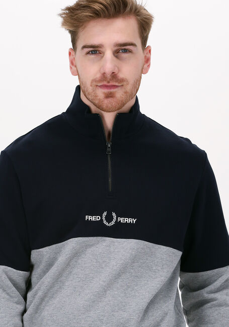 Fred Perry Colour Block Half Zip Sweatshirt - Klassischer Style Mit Colorblock Design