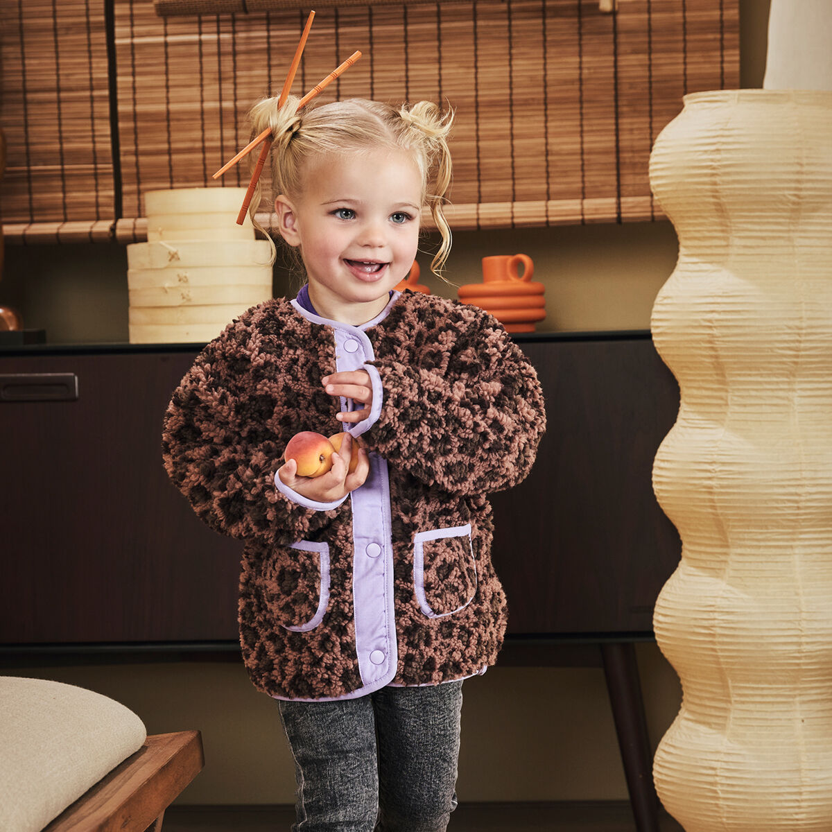 Bruine Z8 Teddy jas LIENE - large