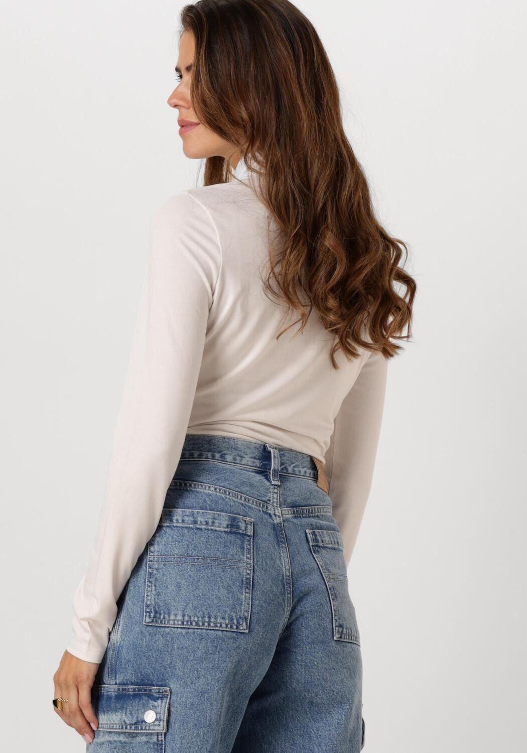 TOMMY JEANS Dames Truien & Vesten Tjw Slim Badge Mockneck Wit