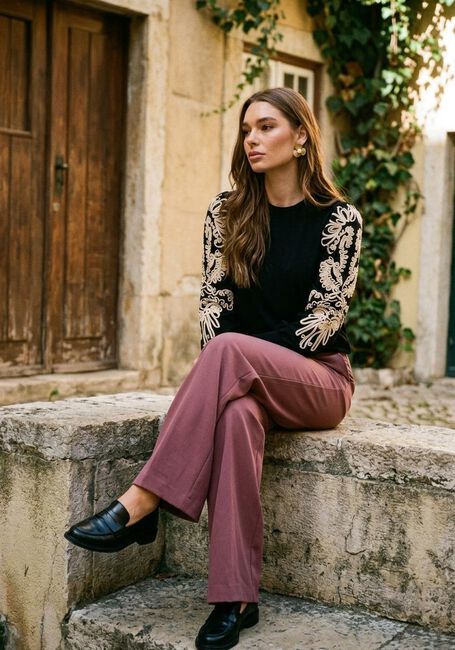Zwarte OBJECT Trui OBJCAROLINE JOANA L/S TOP - large
