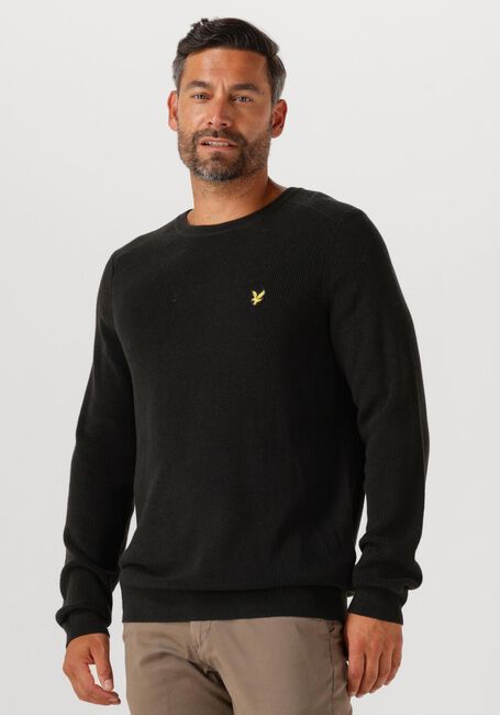Zwarte LYLE & SCOTT Trui ENGINEERED RIB CREW NECK - large