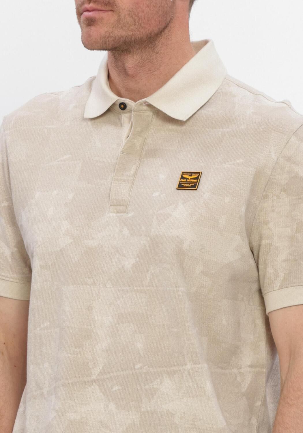 Beige PME LEGEND Polo SHORT SLEEVE POLO PRINTED TWO TONE PIQUE - large