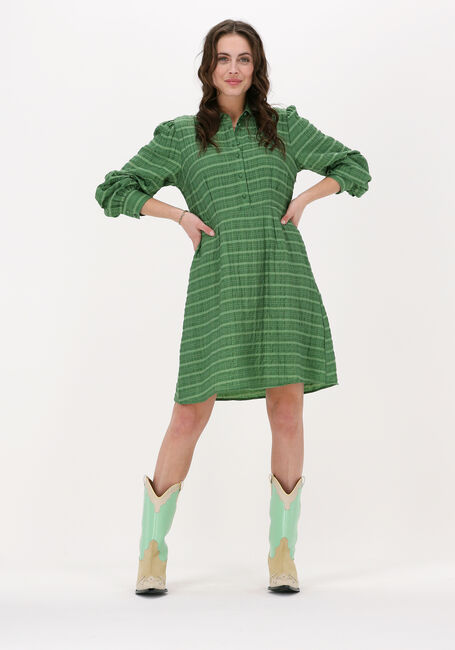 Groene OBJECT Mini jurk KENDRA L/S DRESS - large