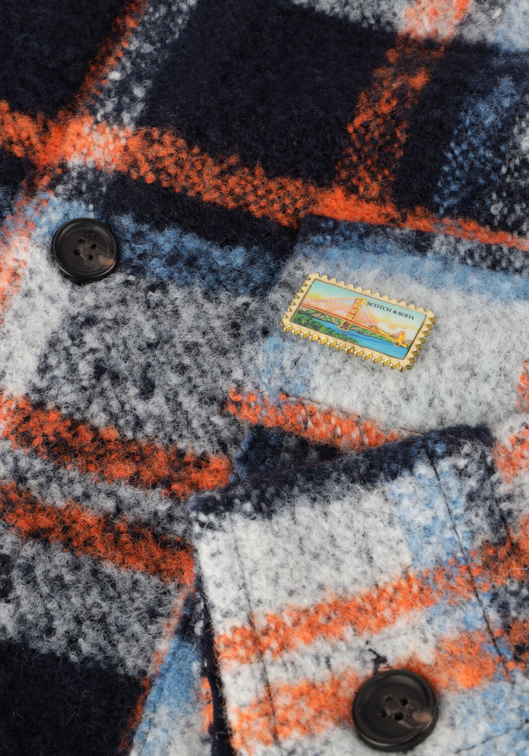 Multi SCOTCH & SODA Casual overhemd RELAXED FIT YARN-DYED FLEECE OVERSHIRT - large