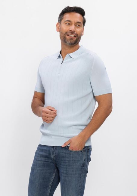 Lichtblauwe GENTI Polo POLO ZIP SS 1260 - large