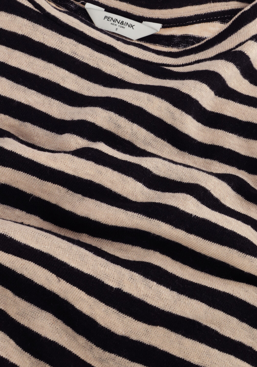 Zwarte PENN & INK Midi jurk DRESS STRIPE - large