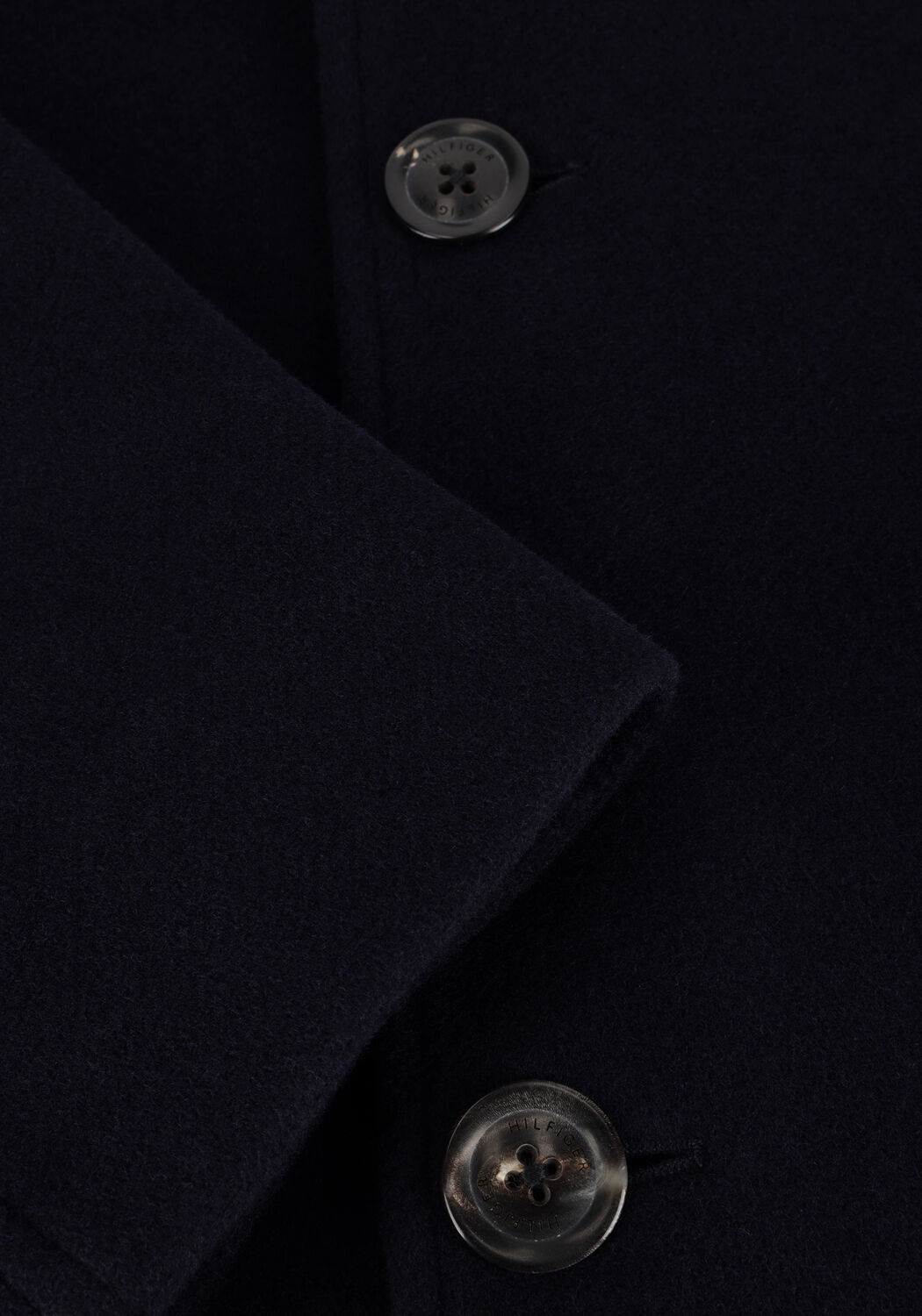 Donkerblauwe TOMMY HILFIGER Mantel DC STAND COLLAR WOOL MIX COAT - large