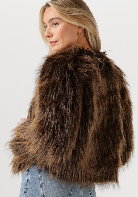 Bruine NUKUS Faux fur jas LORI JACKET - large
