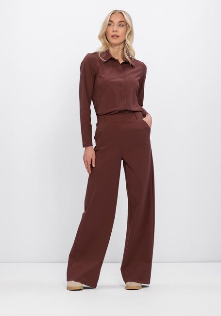 Bruine STUDIO ANNELOES Wijde broek LEXIE BONDED TROUSERS - large