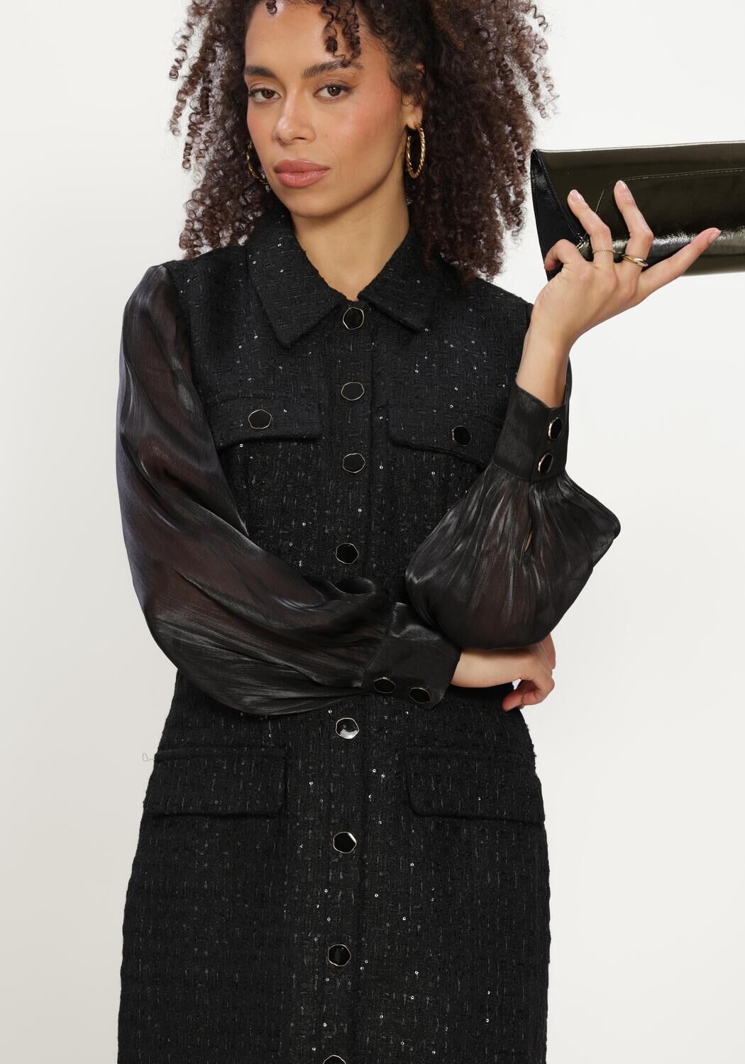 Zwarte FREEBIRD Mini jurk DARLA - large