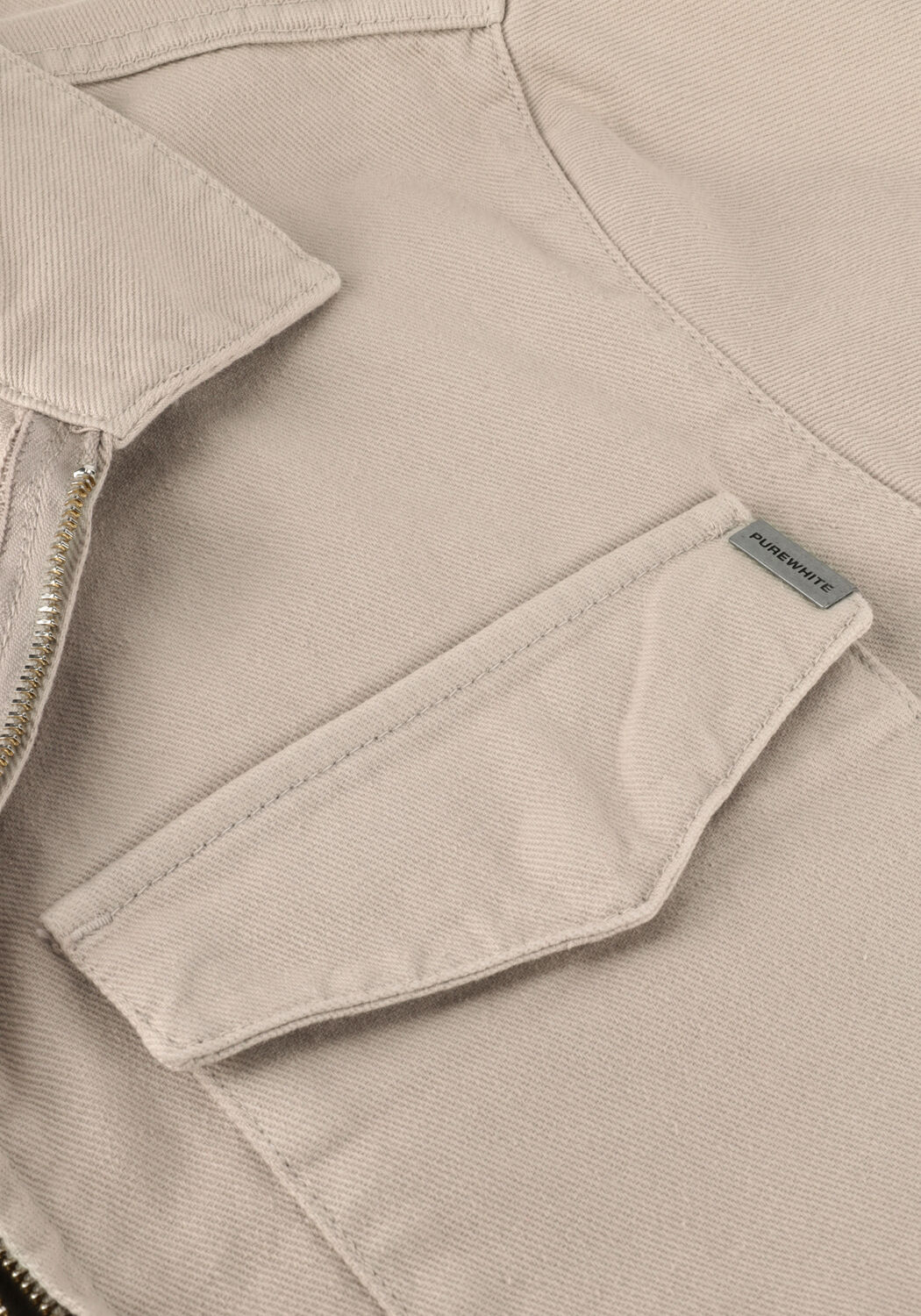 Zand PUREWHITE Overshirt TWILL OVERSHIRT WITH ZIPPER AND POCKETS ON CHEST - large