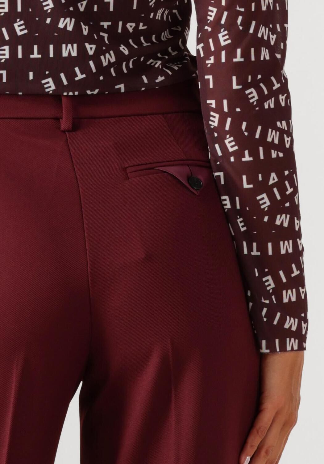 HAUTE L'AMITIÉ Dames Broeken Premiere Plain Tall Pant Bordeaux