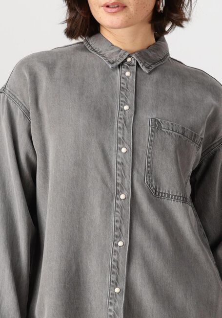 Grijze OBJECT Blouses OBJFRAME L/S LO SHIRT - large