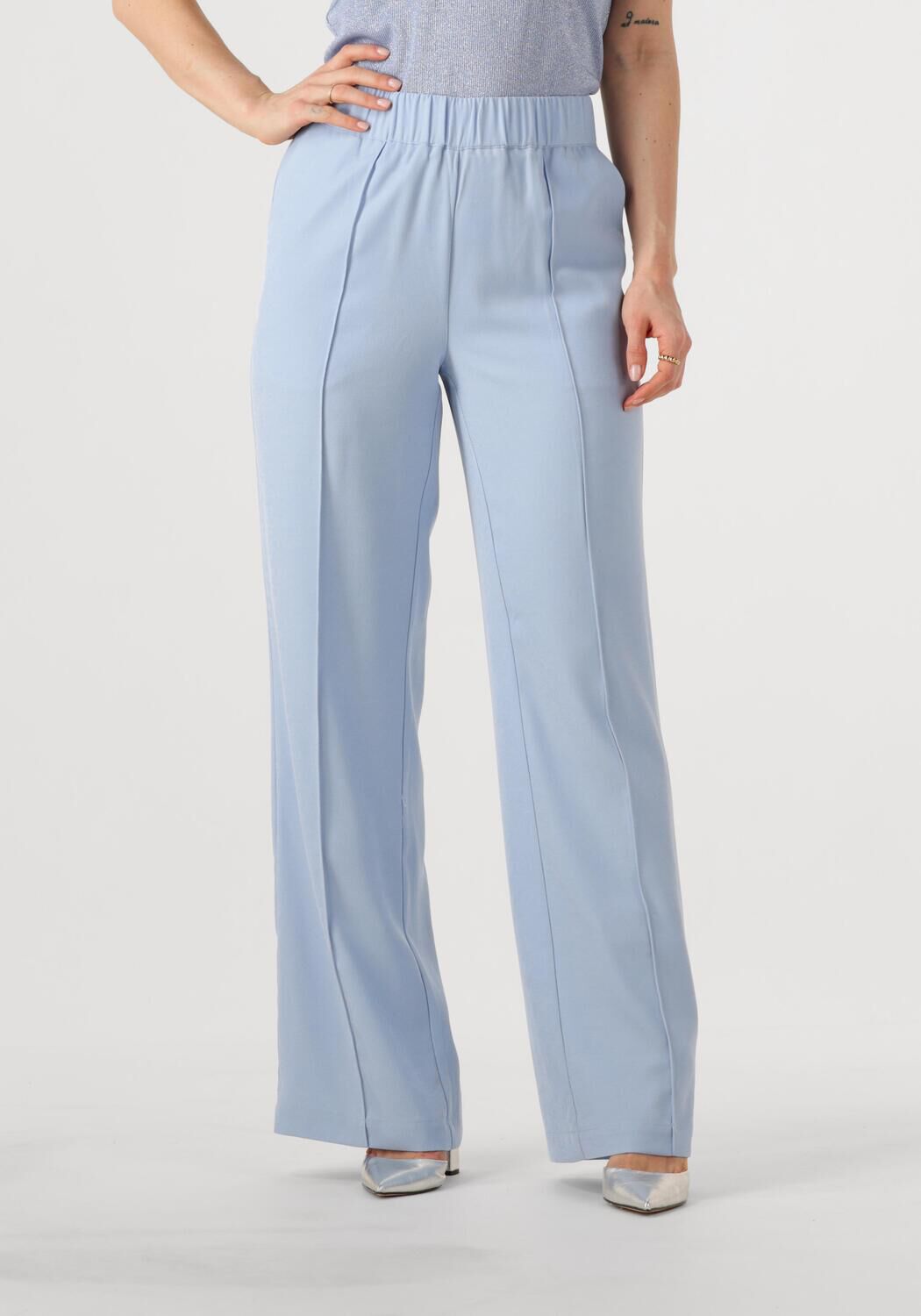 Another-Label straight regular waist broek lichtblauw