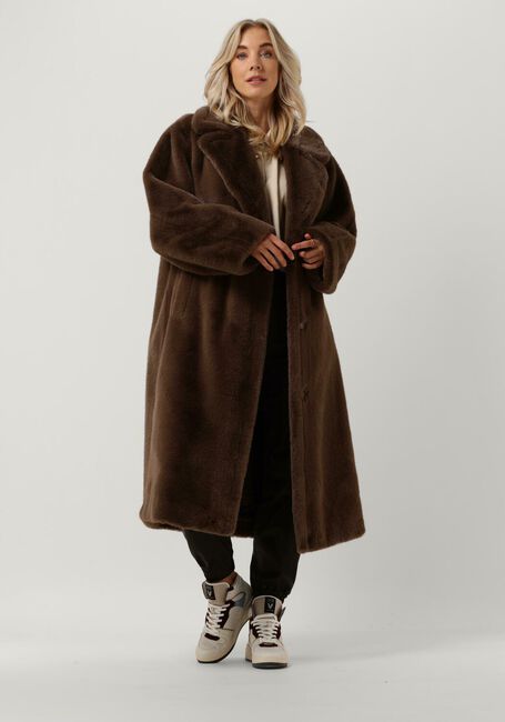 Bruine STAND STUDIO Faux fur jas MARIA COAT SOFT - large