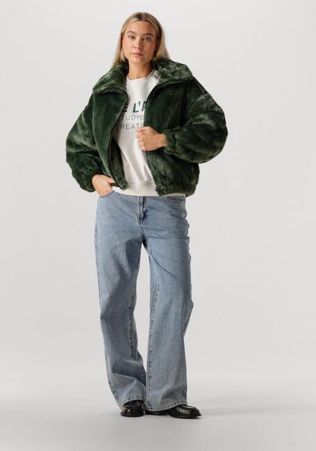 Donkergroene ALIX THE LABEL Faux fur jas FAUX FUR COAT - large