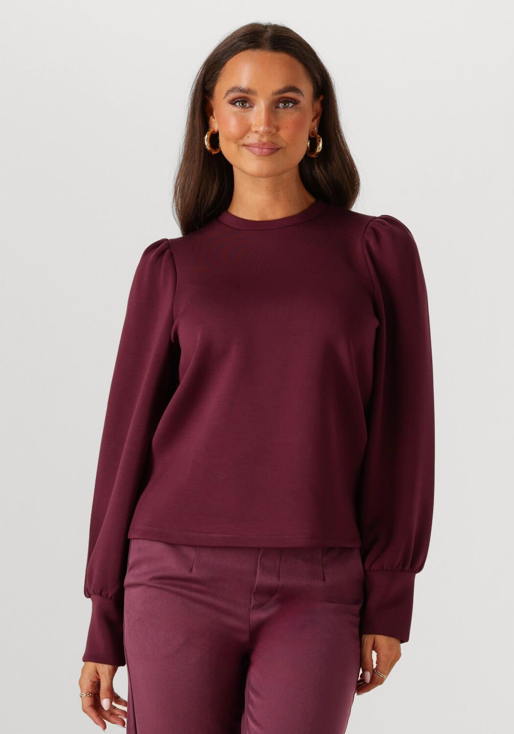 OBJECT Dames Truien & Vesten Objandrea Re L s O-neck Top Bordeaux