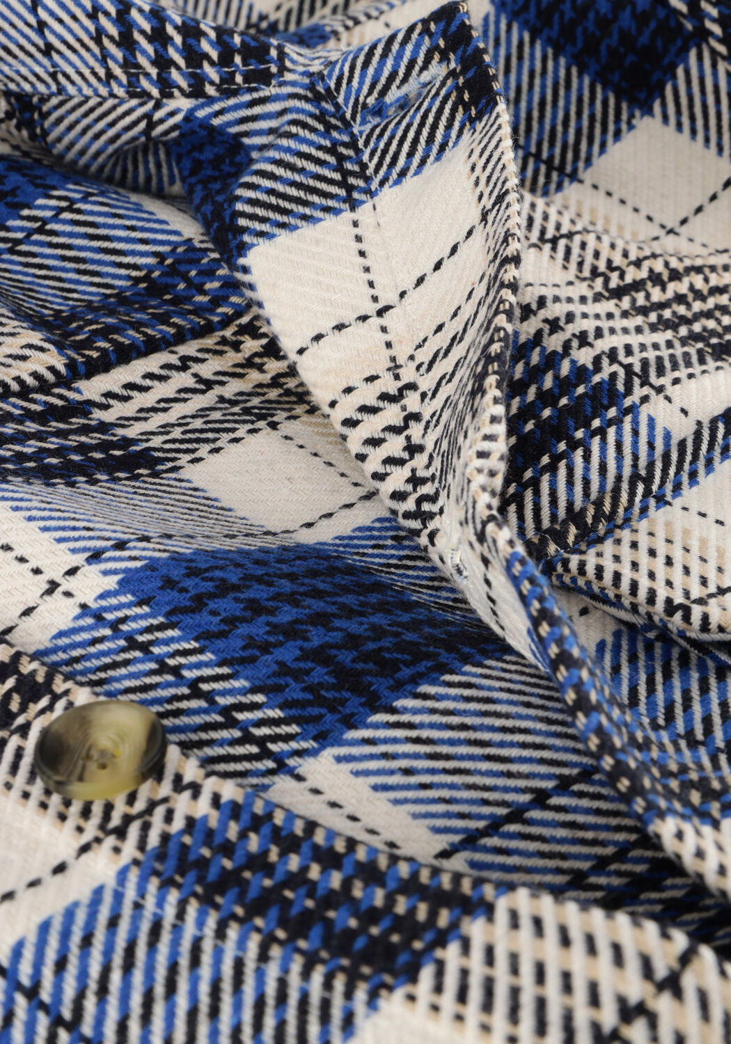 Donkerblauwe WOODBIRD Overshirt WBGLIXTO HECK SHIRT - large