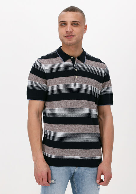 Zwarte SCOTCH & SODA Polo KNITTED STRUCTURED LINEN-BLEND POLO - large