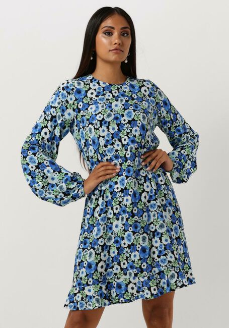Blauwe ENVII Mini jurk ENSHERRY LS DRESS AOP 7014 - large