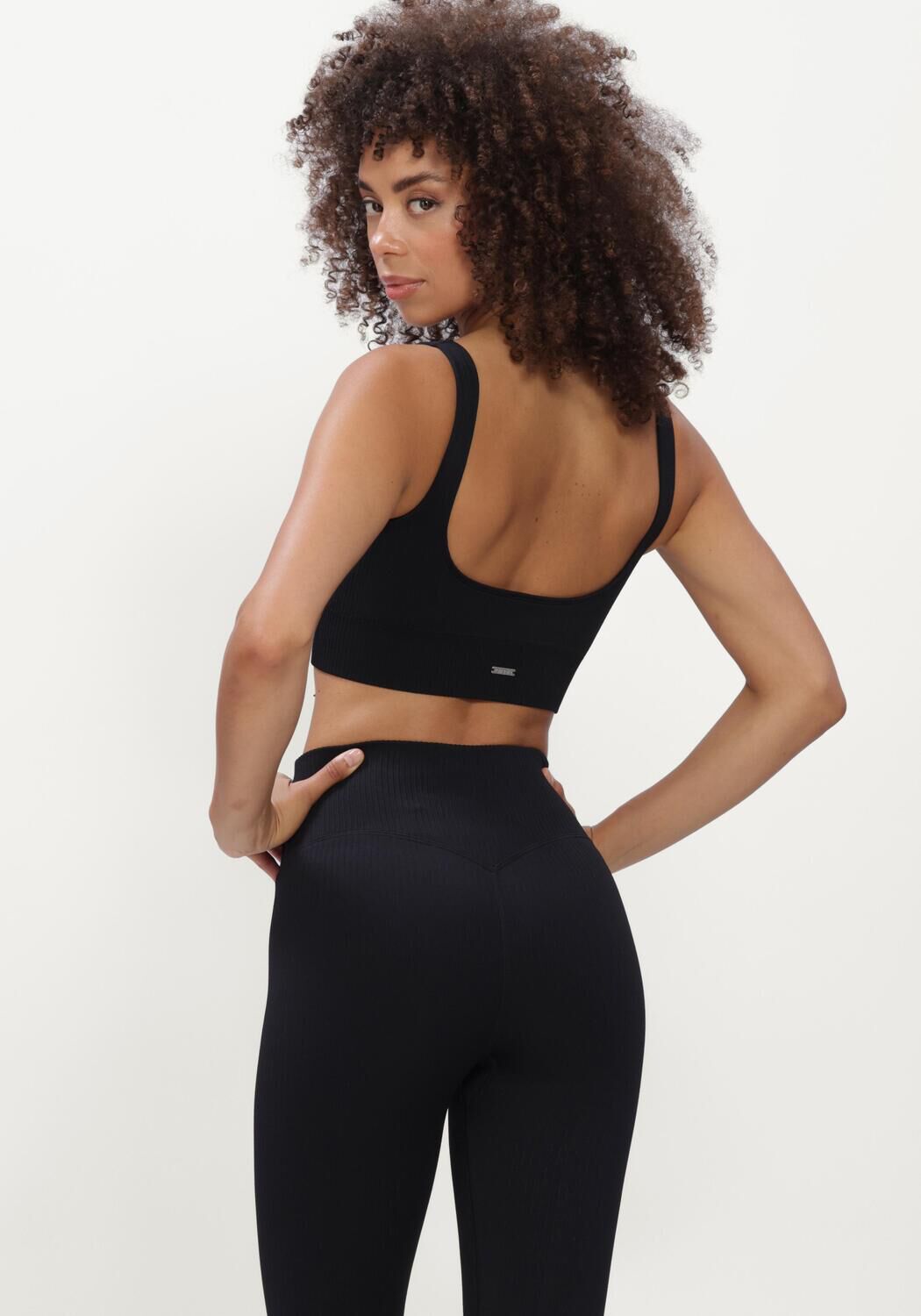 Zwarte AIM'N Top RIBBED SEAMLESS BRA - large