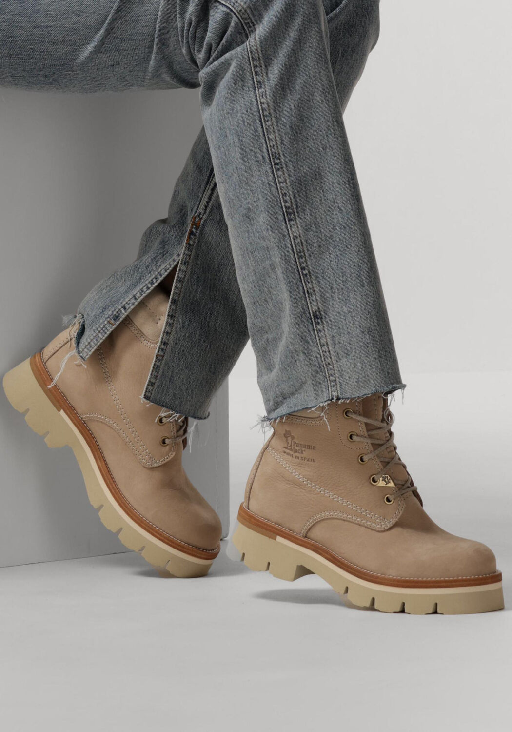 beige panama jack veterboots lua b4