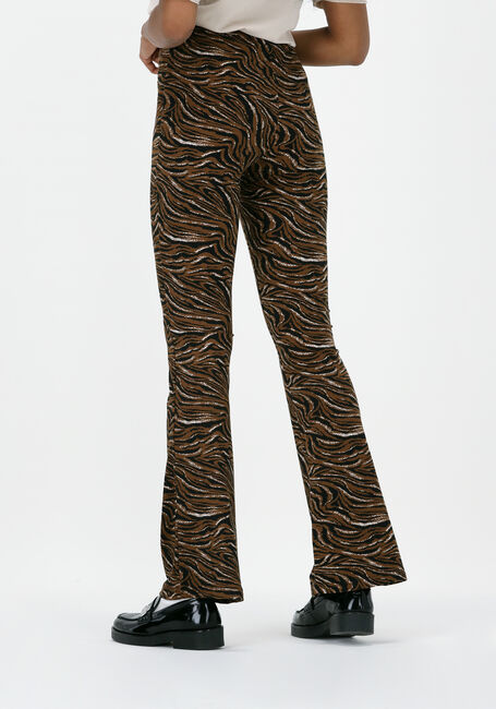 Bruine COLOURFUL REBEL Flared broek TIGER PEACHED FLARE PANTS - large
