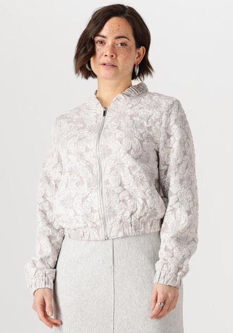 Grijze JANSEN AMSTERDAM Blazer JOSIEN JASJE J 275 JACQUARD BOMBER LONG SLEEVE - large