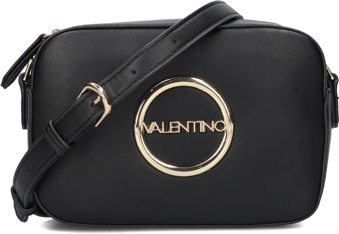 Valentino by Mario Valentino Zwarte Rechthoekige Handtas met Gouden Logo Black Dames