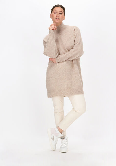 Beige OBJECT Trui NETE HIGH NECK TUNIC - large