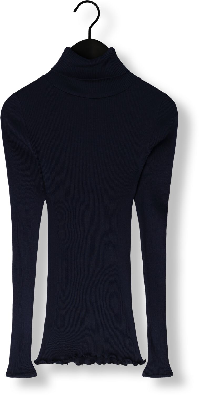 ROSEMUNDE Dames Truien & Vesten Silk T-shirt W Roller Neck Donkerblauw
