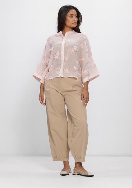 Lichtroze JANSEN AMSTERDAM Blouses MARNEY BLOUSE 3DF1 759 WIDE KIMONO SLEEVE 3D FLOWERS - large