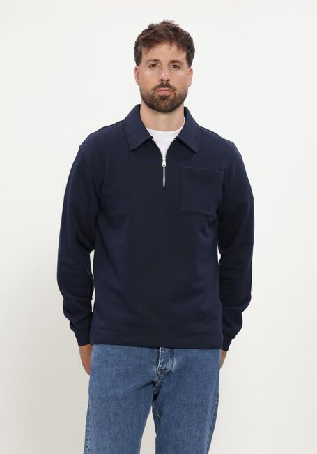 Donkerblauwe SELECTED MEN Trui SLMSCOTT LS HALF ZIP SWEAT - large