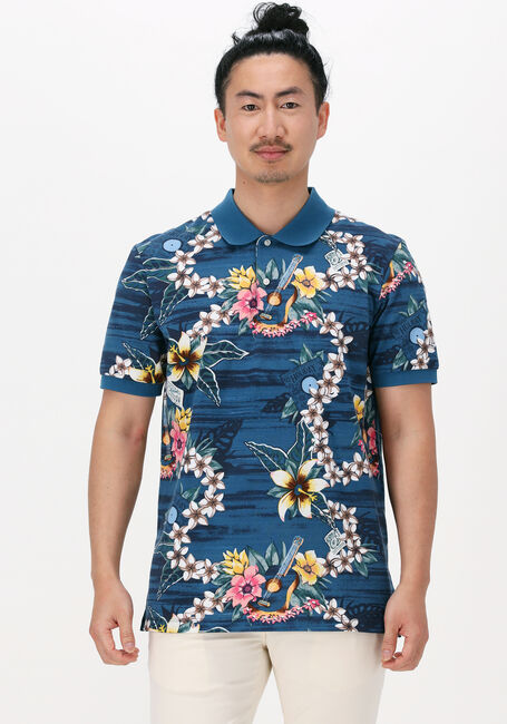 Blauwe SCOTCH & SODA Casual overhemd PRINTED PIQUE POLO IN ORGANIC COTTON - large
